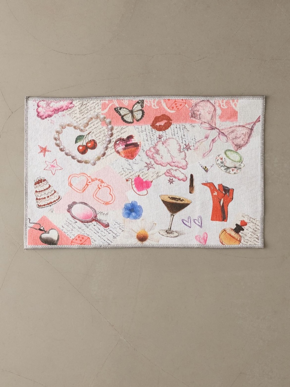 Urban Outfitters UO HOME Novelty Pink Multicolor Patterned Area Rug 2’x3’ NEW NW